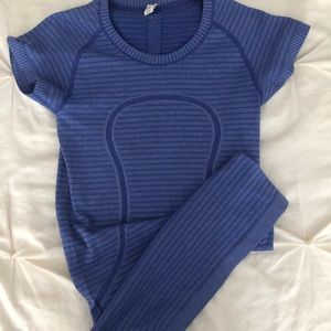 LULULEMON blue swiftly tech short sleeve shirt!